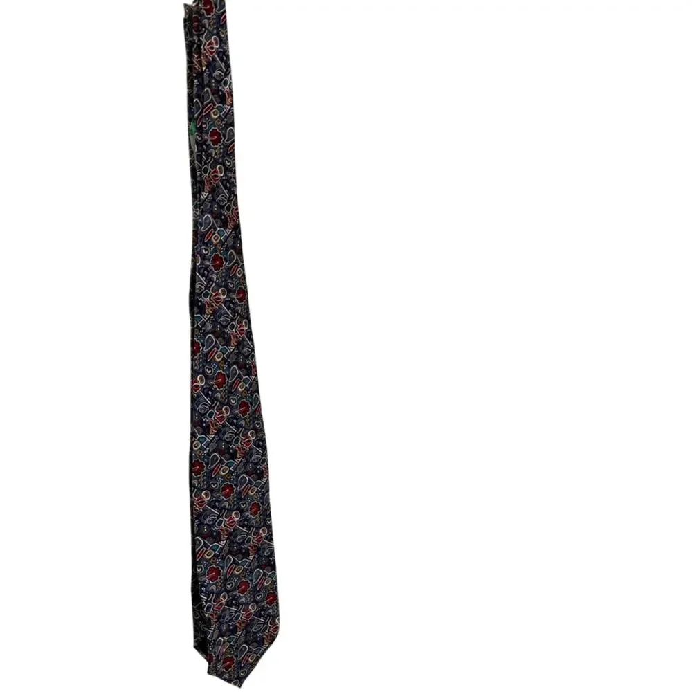 Via Veneto Hand Tailored Silk Tie 90s Abstract Vtg Geometric